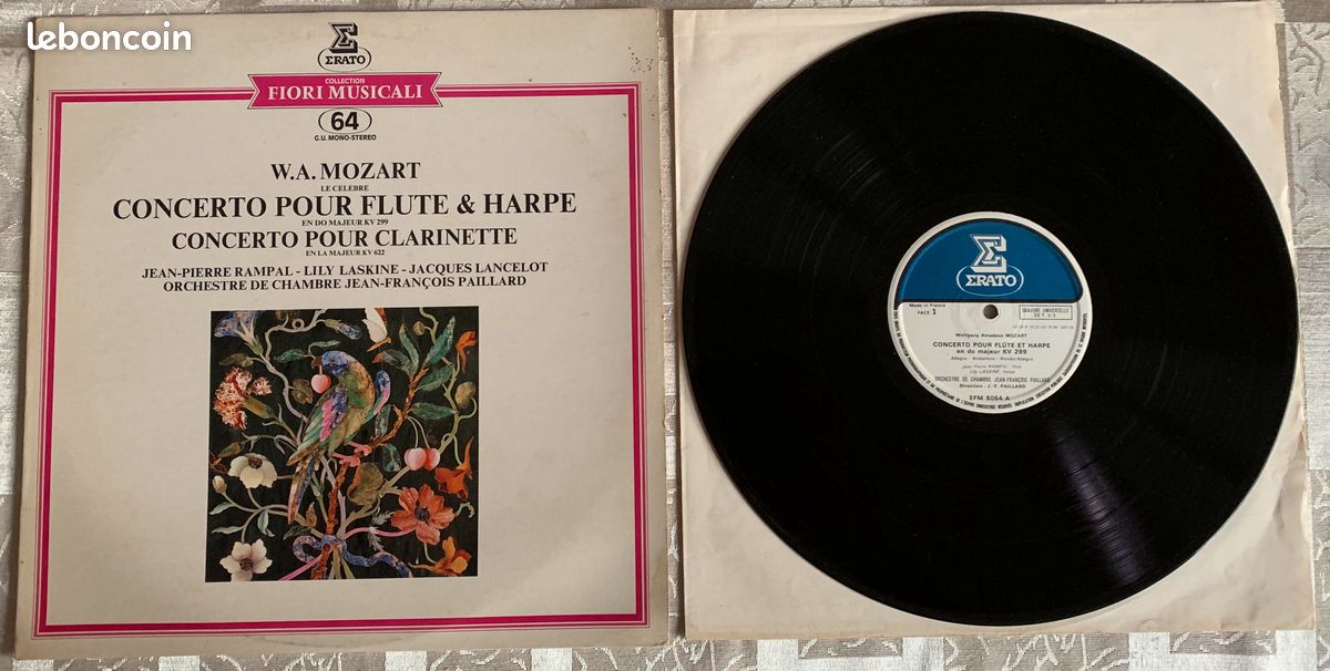 Disque vinyle - Concerto pour flute & harpe - 1