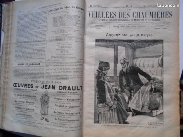 Revue veillée des chaumières reliée 1898 1899 - 1