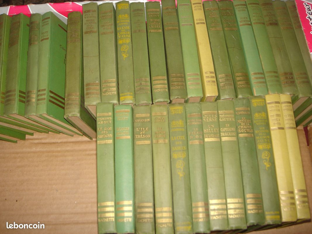 Ancien livre bibliothéque vert pour enfant collectionneur - 1