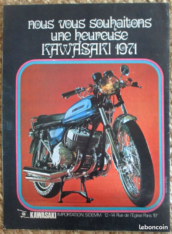 Publicité KAWASAKI Nouvel an 1971 - 1