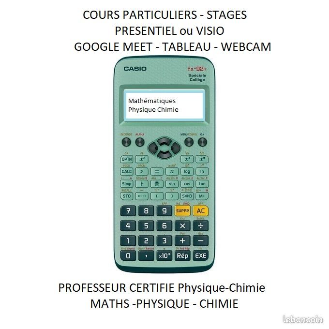 Cours particuliers mathématiques physique chimie - 1