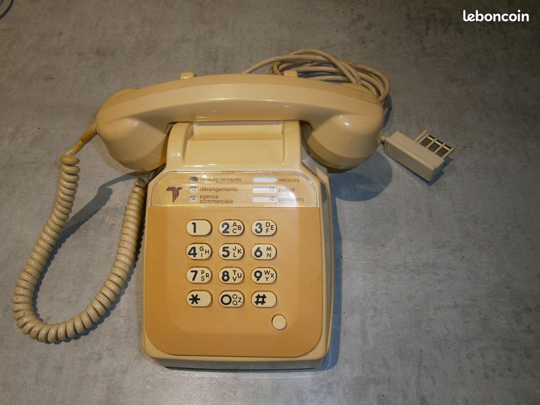 Téléphone fixe vintage SOCOTEL S63 Beige -Ivoire - 1