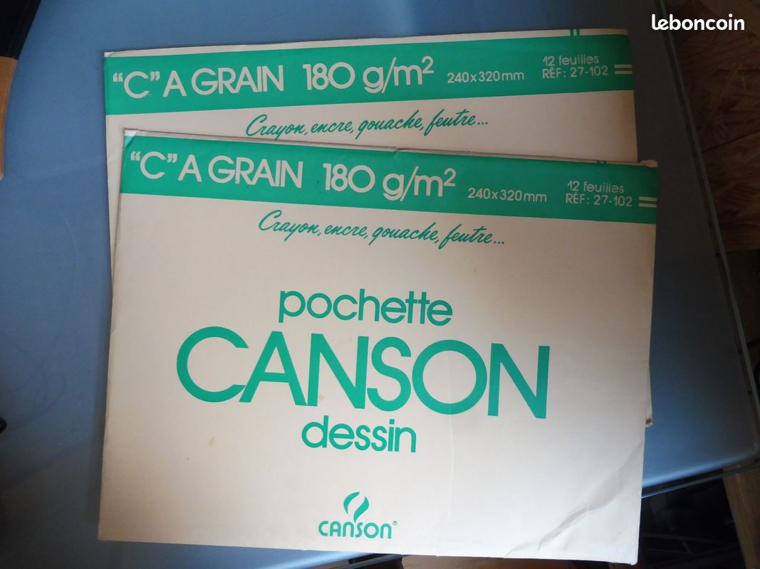 2 pochettes Canson dessin A4 - 180g/m2 - 12 feuilles - 1