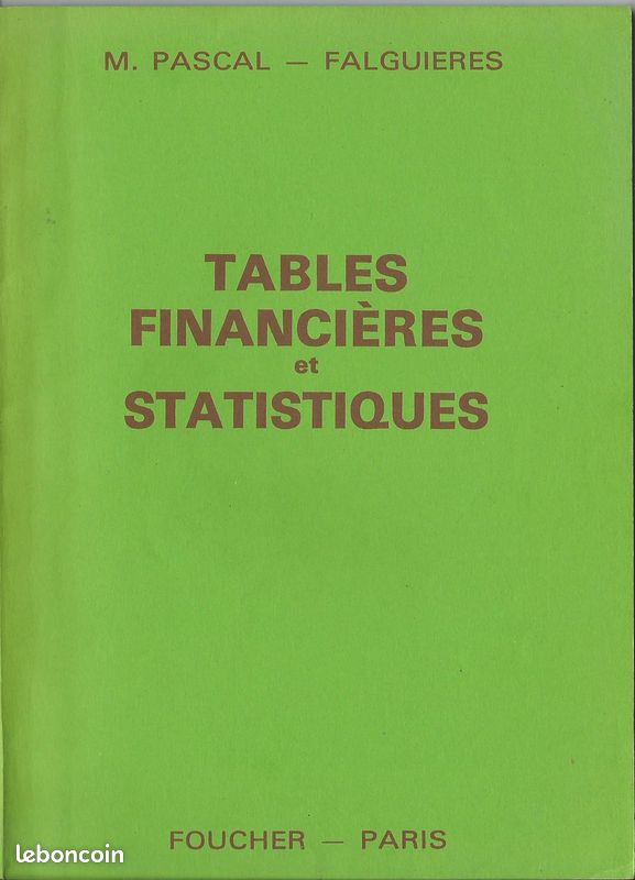 Tables financieres et statistiques - 1