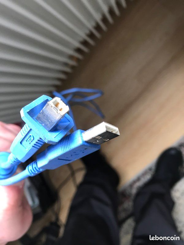 Câble usb bleu pour imprimante - 1