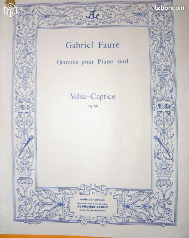 Partition "Valse - caprice op 30" pour piano FAURE - 1