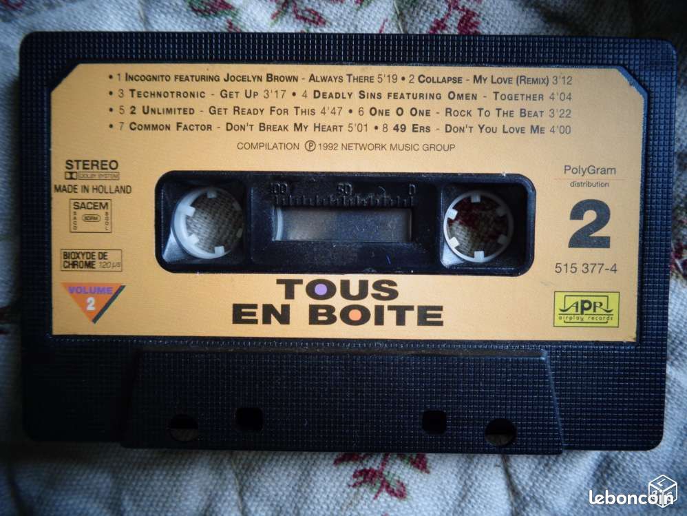 K7 Cassette audio - Tous en boîte , tubes 1992 - 1