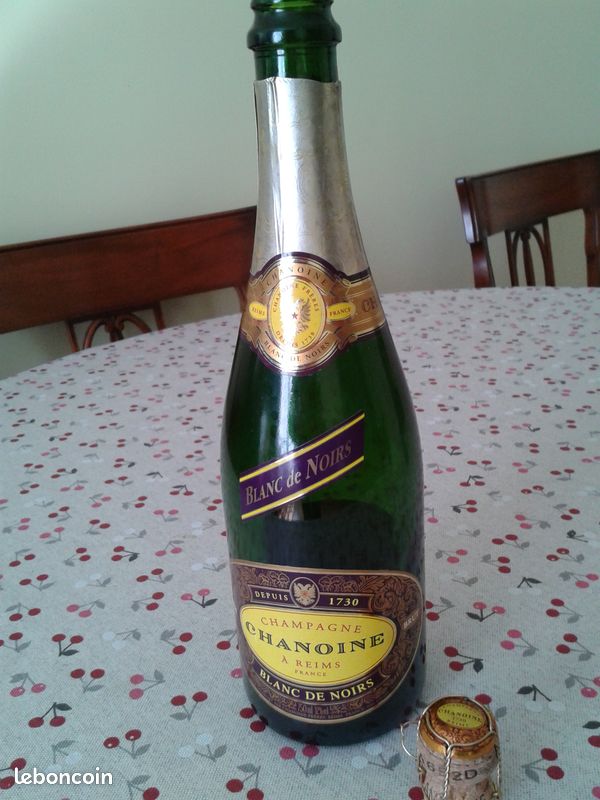 Bouteille VIDE Champagne Chanoine bouchon et capsu - 1