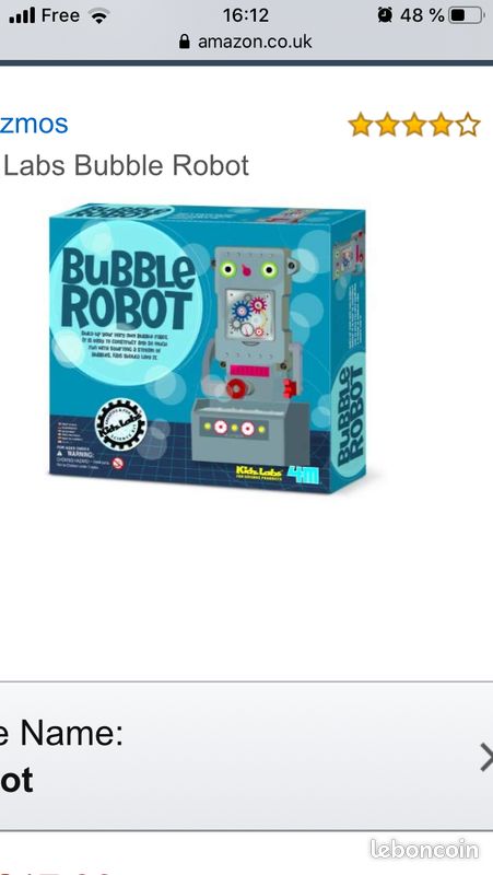 Kit création « Robot à bulles » / marque : 4M - KIDZ LABS - 1