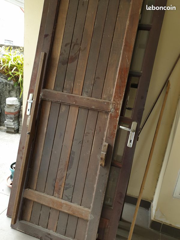 Porte pleine en bois de natte très dur imputrescible - 1