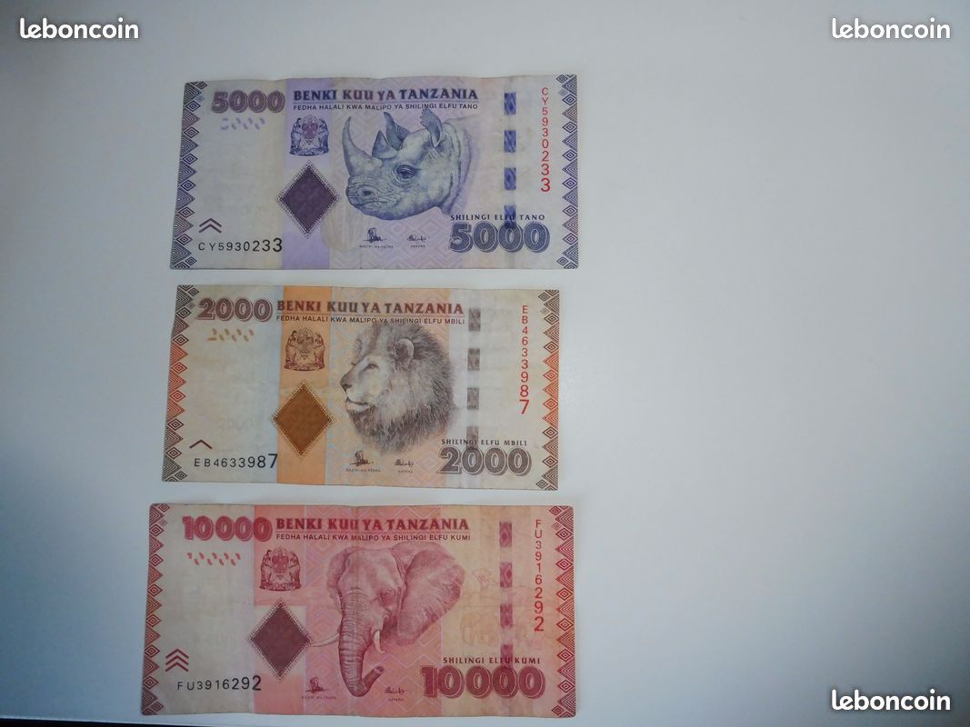 Tanzanie lot de 3 billets - 1