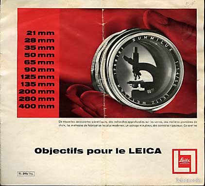 Leica catalogues objectifs anciens 1953-69 - 1