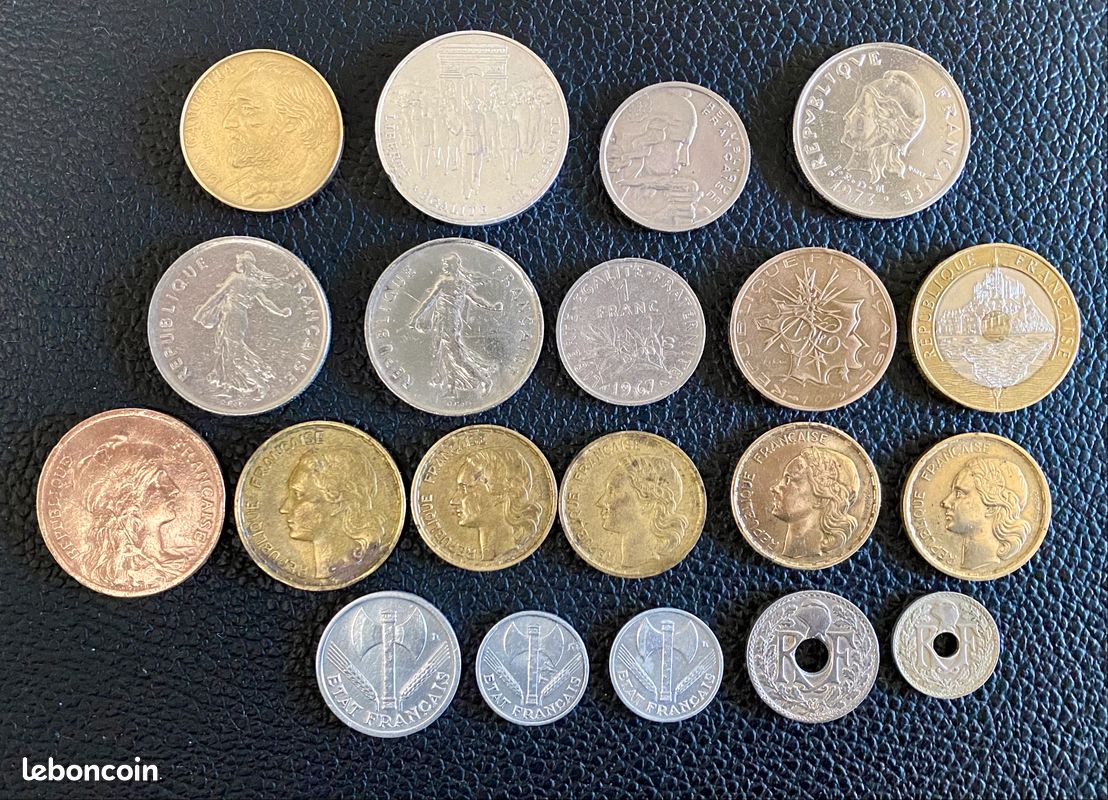 Lot de 104 pieces de monnaie anciennes françaises - 1