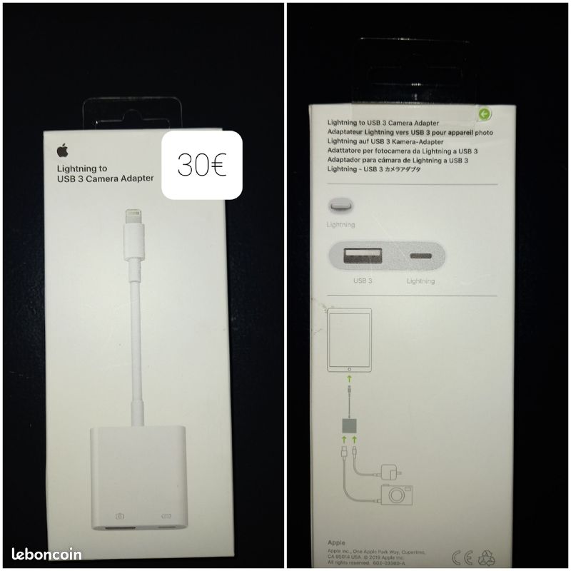 Adaptateur Apple Lightning vers USB3 pour appareil photo - 1