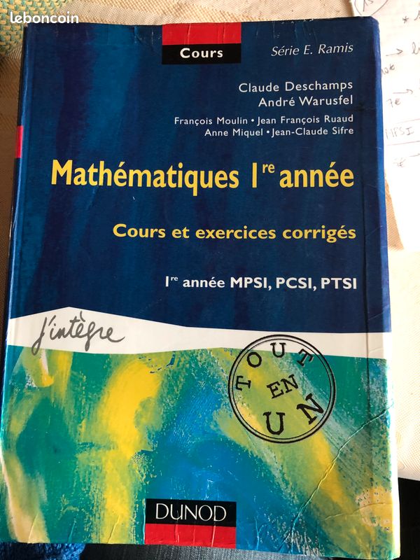 Livre mathématiques mpsi, pcsi, ptsi - 1