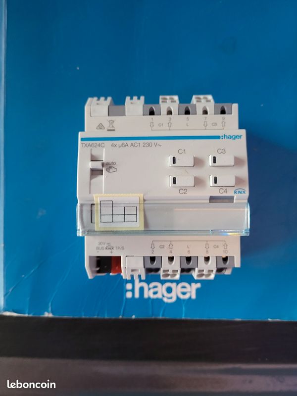 HAGER TXA624C KNX Module 4 sorties volets/stores 230V~ /NE - 1
