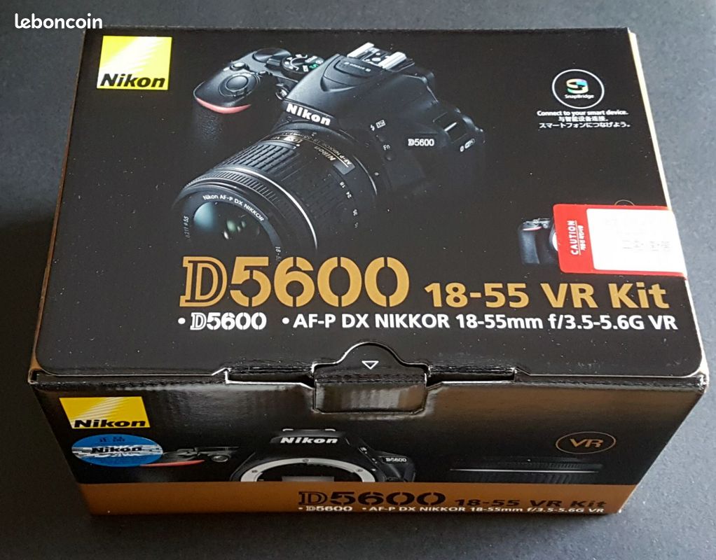 Kit NEUF SCELLÉ Reflex Nikon D5600 noir + Objectif AF-P 18-55 mm VR + accessoires - 1