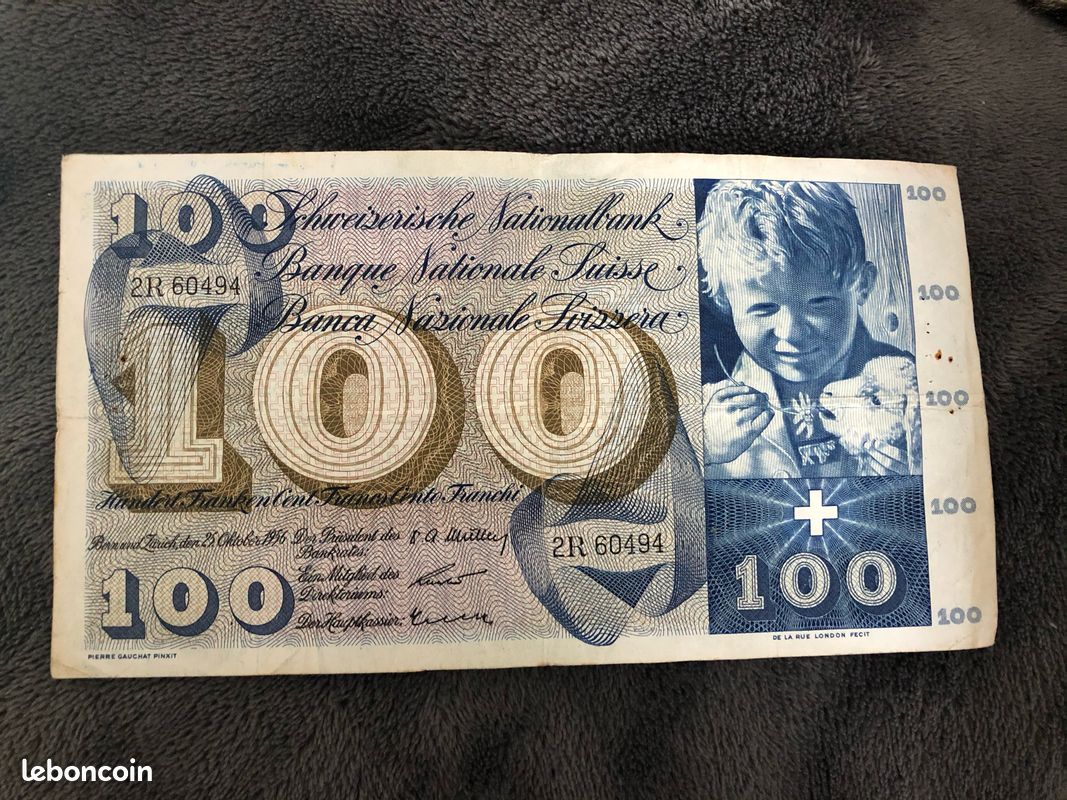 Billet Suisse 100 Francs, 1956-10-25 - 1