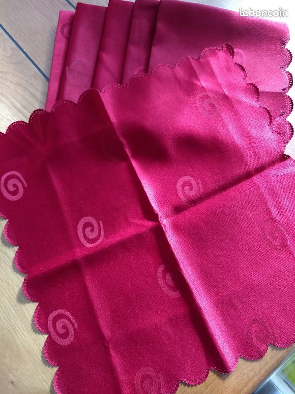 6 serviettes de table en tissu anti tâche - 1