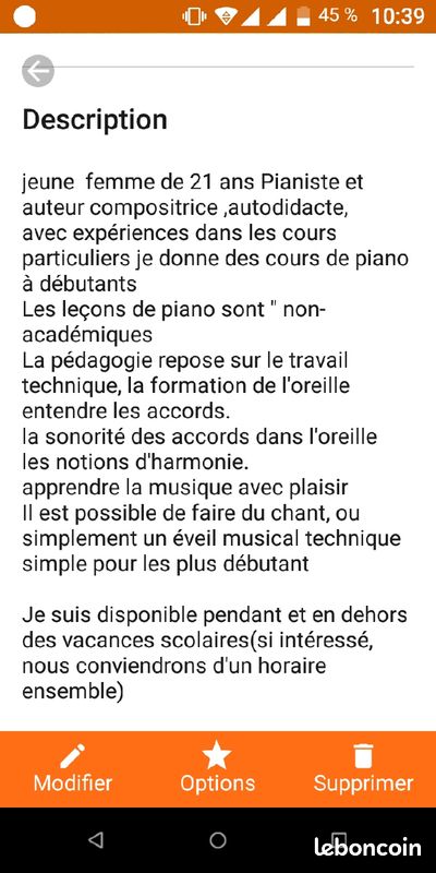 Cours de piano - 1