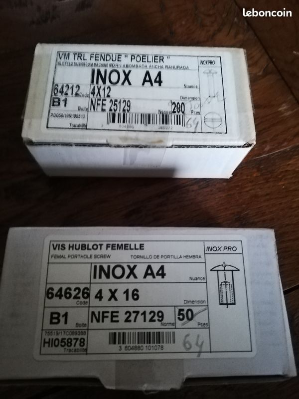 Vis hublot inox A4 mâle et femelle - 1