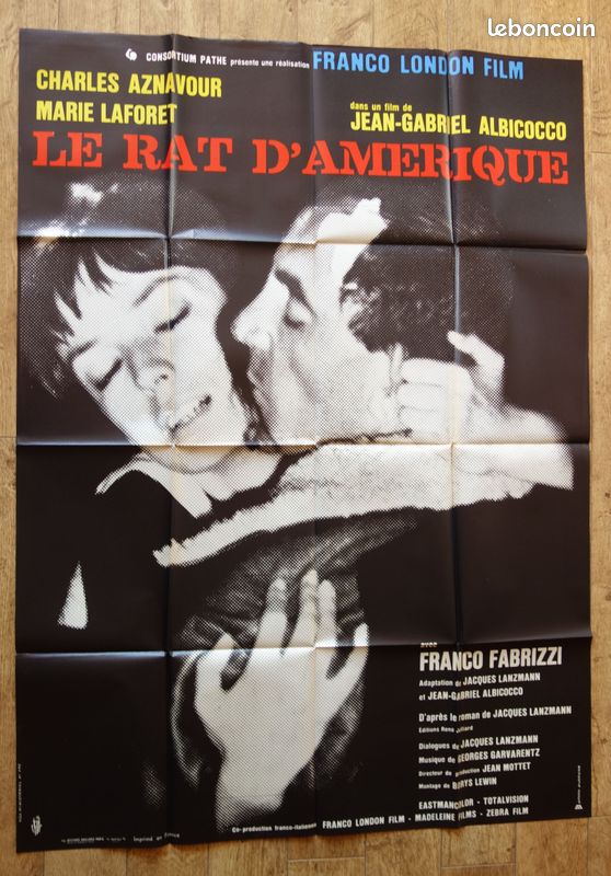 RAT D'AMERIQUE Charles Aznavour affiche de cinema originale ancienne 160x120 - 1
