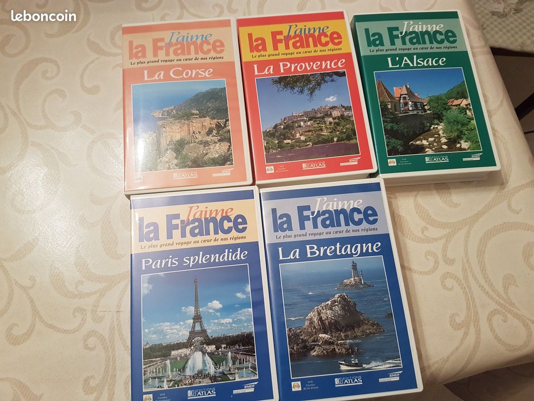 5 cassettes vidéo VHS "J'aime la France' - 1