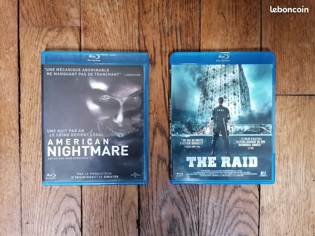 BLUE-RAY DVD Disc AMERICAN NIGHTMARE et THE RAID Film Guerre/action/horreur Réf : AlWaterbar21 - 1