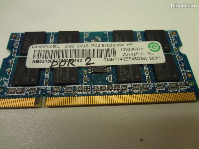 Barrette mémoire DDR2 SO-DIM, 2Gb - 1